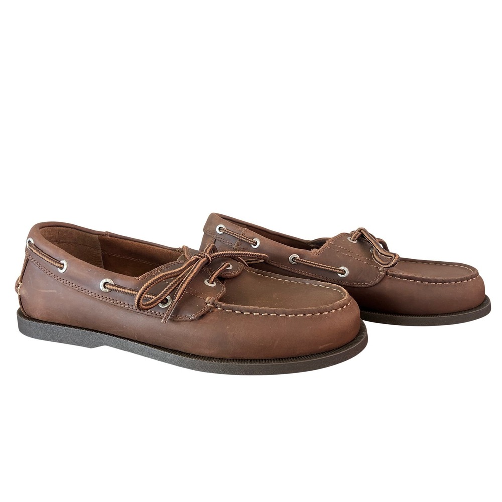 Dockers Mens 8.5M Brown Leather Boat Shoes Moc Toe Loafers